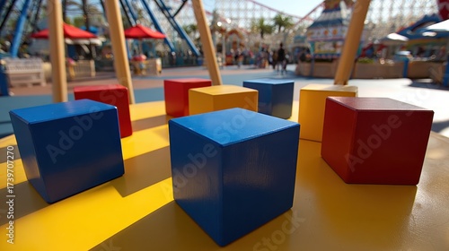 Wallpaper Mural Colorful Blocks Arranged on a Bright Playground Surface Torontodigital.ca