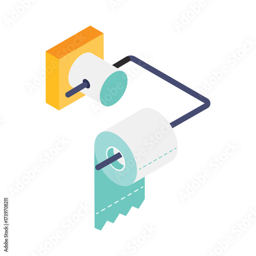 Tissue Roll   Isometric Vector Illustration 