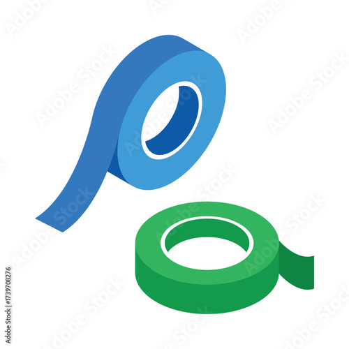 Scotch Tape   Isometric Vector Illustration 