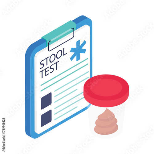 Stool Test   Isometric Vector Illustration 
