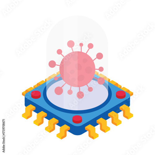 Corona Virus   Isometric Vector Illustration 