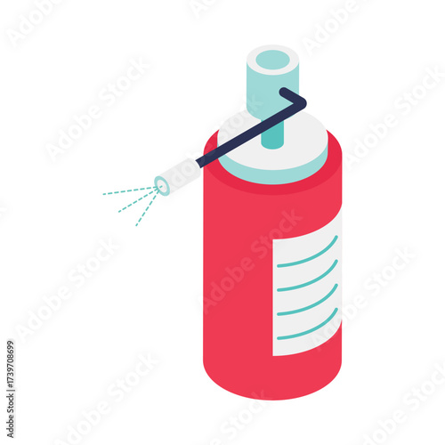 Throat Spray   Isometric Vector Illustration 