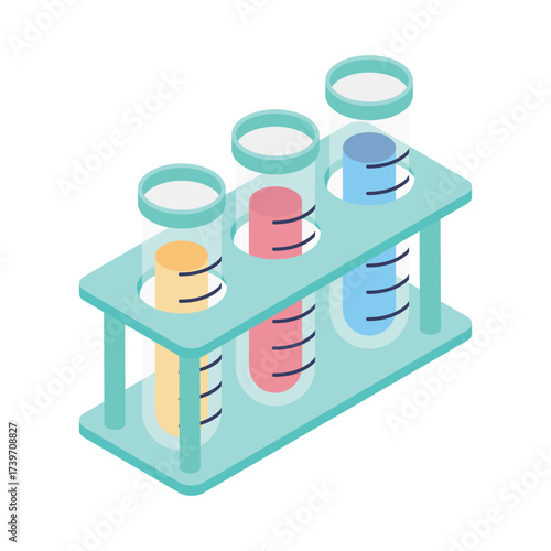 Lab Tubs   Isometric Vector Illustration 