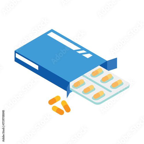 Capsule Pack   Isometric Vector Illustration 
