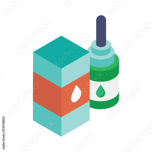 Drops   Isometric Vector Illustration 