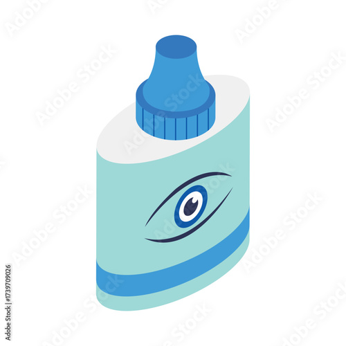 Eye Drops   Isometric Vector Illustration 
