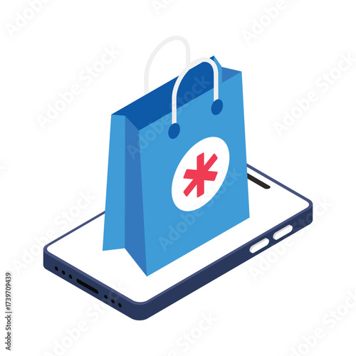 Online Pharmacy   Isometric Vector Illustration 