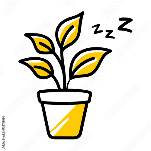 Potted Indoor Plant For Better Sleep Environment Icon For Web And Graphic Design
