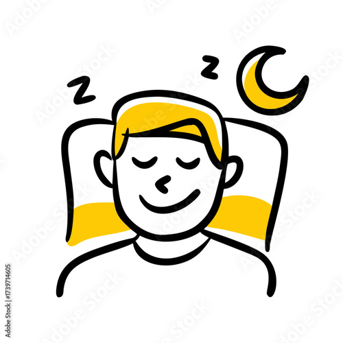 Smiling Person Feeling Refreshed After Good Sleep Icon For Web And Graphic Design