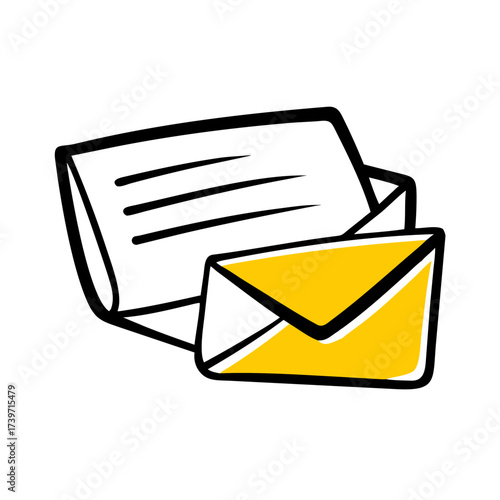Stack of Envelopes with Paper Letters Icon For Web And Graphic Design