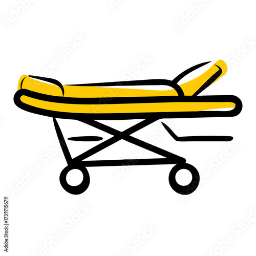 Stretcher Hospital Emergency Transport Bed Icon For Web And Graphic Design