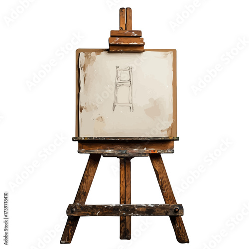 Flip Chart, watercolor vector, isolated on a white background.