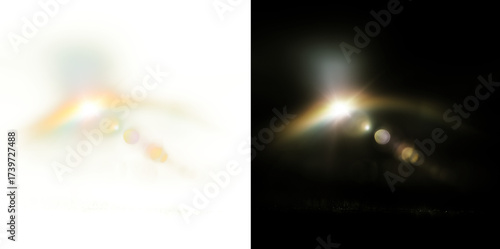 Photos Soft lens flare with rainbow haze PNG
