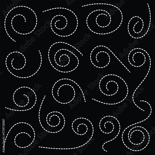 Path travel dotted line trip dashed trace destination track plan and silhouette, travelling symbol. Wavy line, curved dotted line. Seamless pattern of continuous wavy lines. eps 10