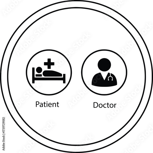 Patient Doctor Healthcare Medical Icon Vector Illustration