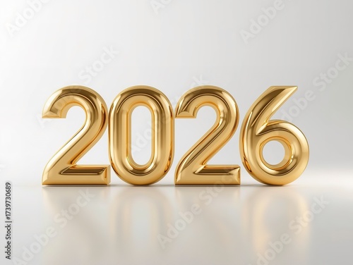 Boldly announce 2026 with stunning golden numerals for a modern, elegant, and professional New Year celebration or anniversary event promotion