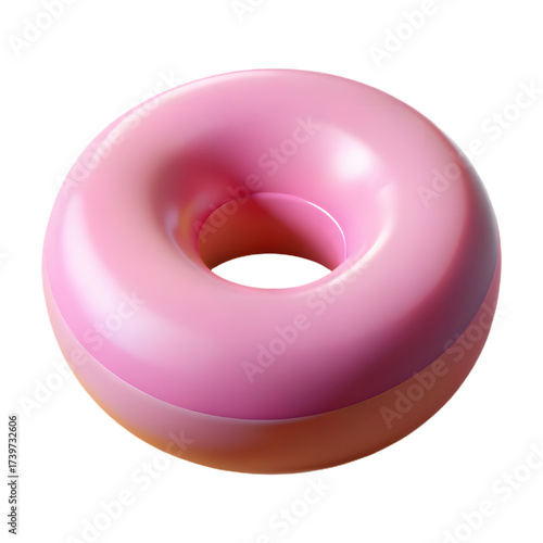 Sweet Treat: A close-up of a tempting, pink-glazed donut, a perfect culinary indulgence. Capturing the texture and allure.