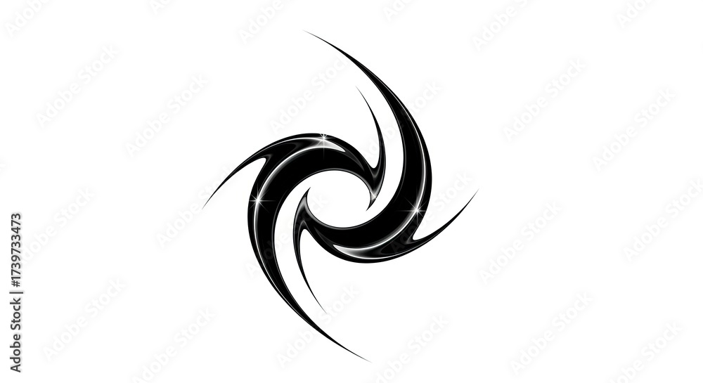 Obraz premium Spiral abstract design black white