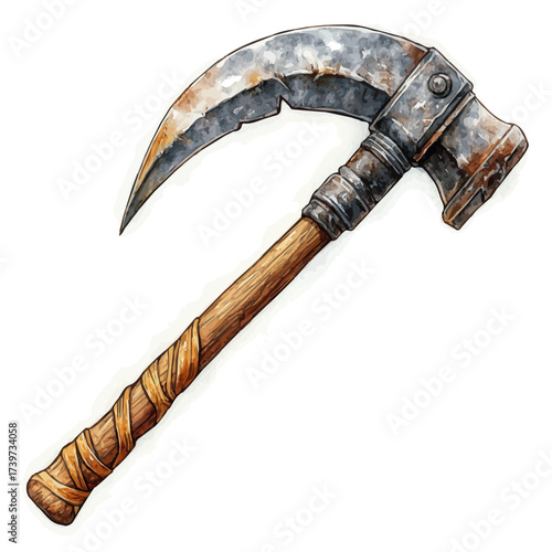 Crowbar, watercolor vector, isolated on a white background.