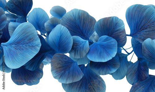 Vibrant, flowing blue botanical forms create a stunning, organic abstract pattern perfect for modern design backgrounds