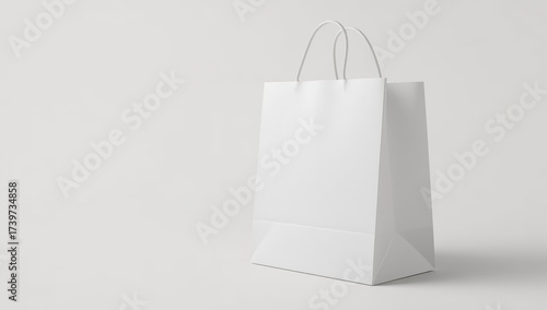 white paper bag. white paper shopping bag for branding with space for your brand name, mockup	