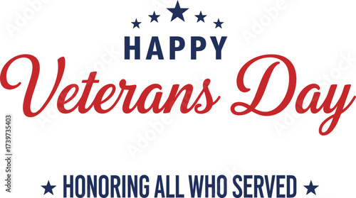 Happy veterans day honoring all who served patriotic holiday