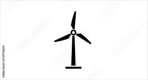 Wind turbine silhouette renewable energy concept