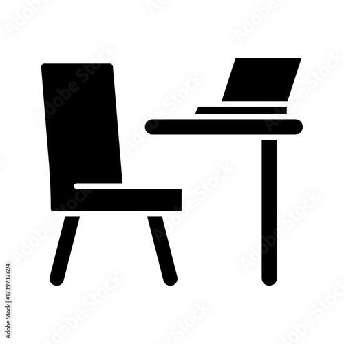 Chair with laptop