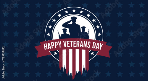 Happy veterans day patriotic american flag military soldiers