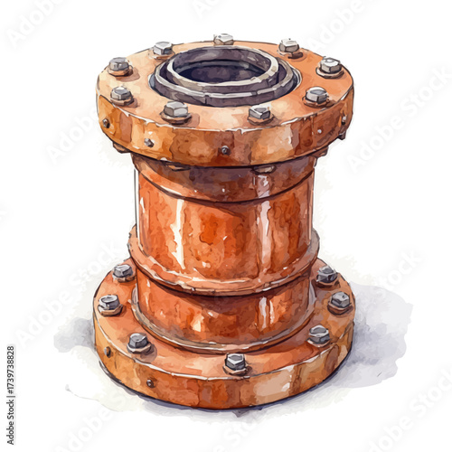 Conduit Bender, watercolor painting vector, isolated on a white background.