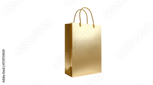 brown paper shopping bag mockup 3d render icon in cartoon plastic style minimal isolated on transparent white background