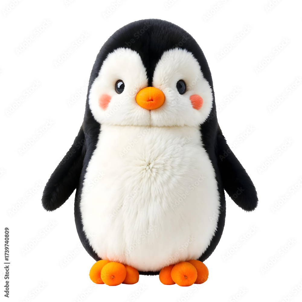 Fototapeta premium Plush penguin, isolated on transparent background