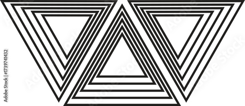 Abstract Geometric Triangle Pattern with Line Art