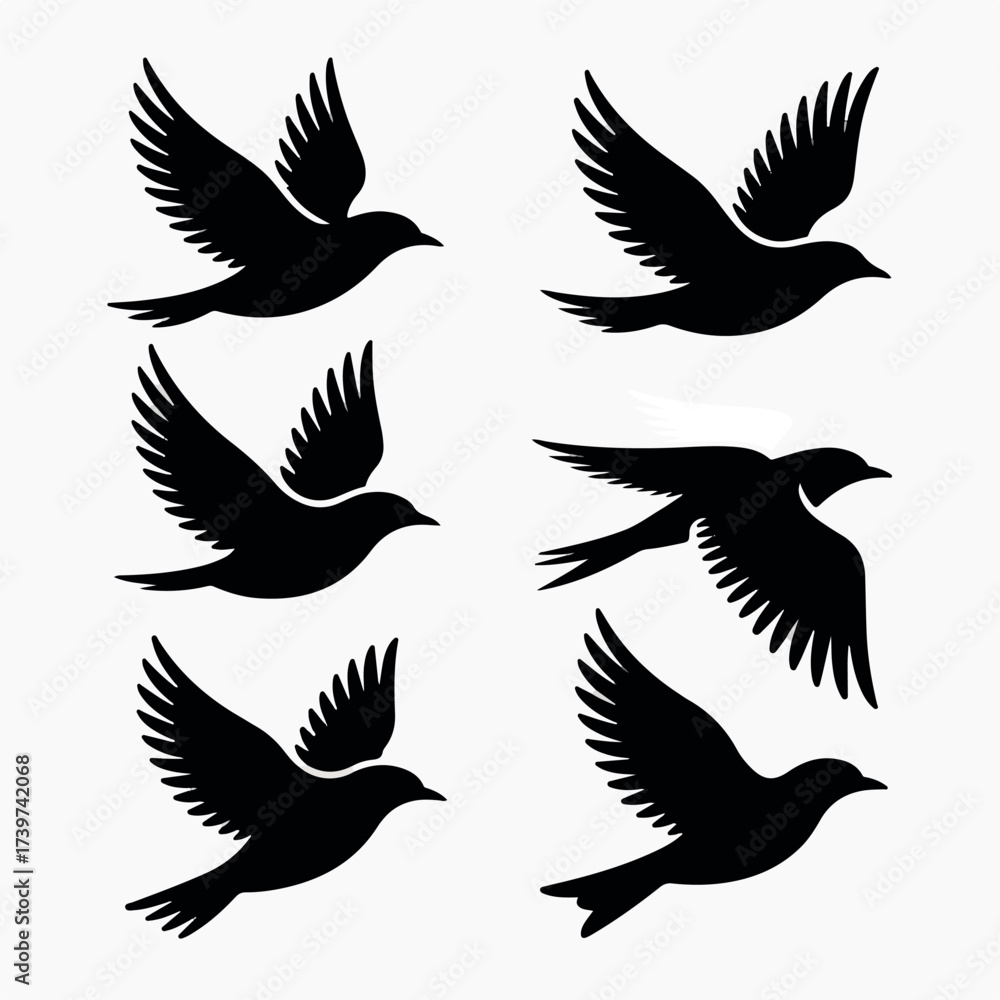 Obraz premium black silhouettes of birds