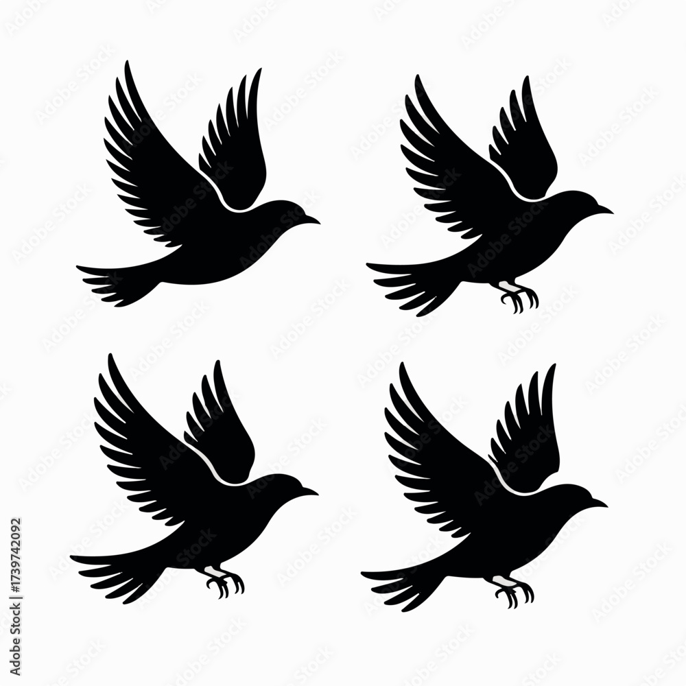Fototapeta premium vector silhouettes of birds