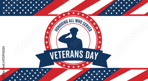 Veterans day honoring all who served patriotic usa flag design