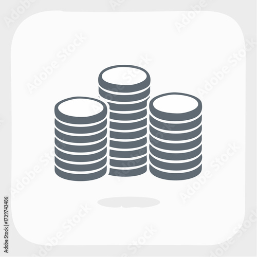 Interior nobody empty Minimalistic graphic illustration of stacks of coins, representing wealth and savings