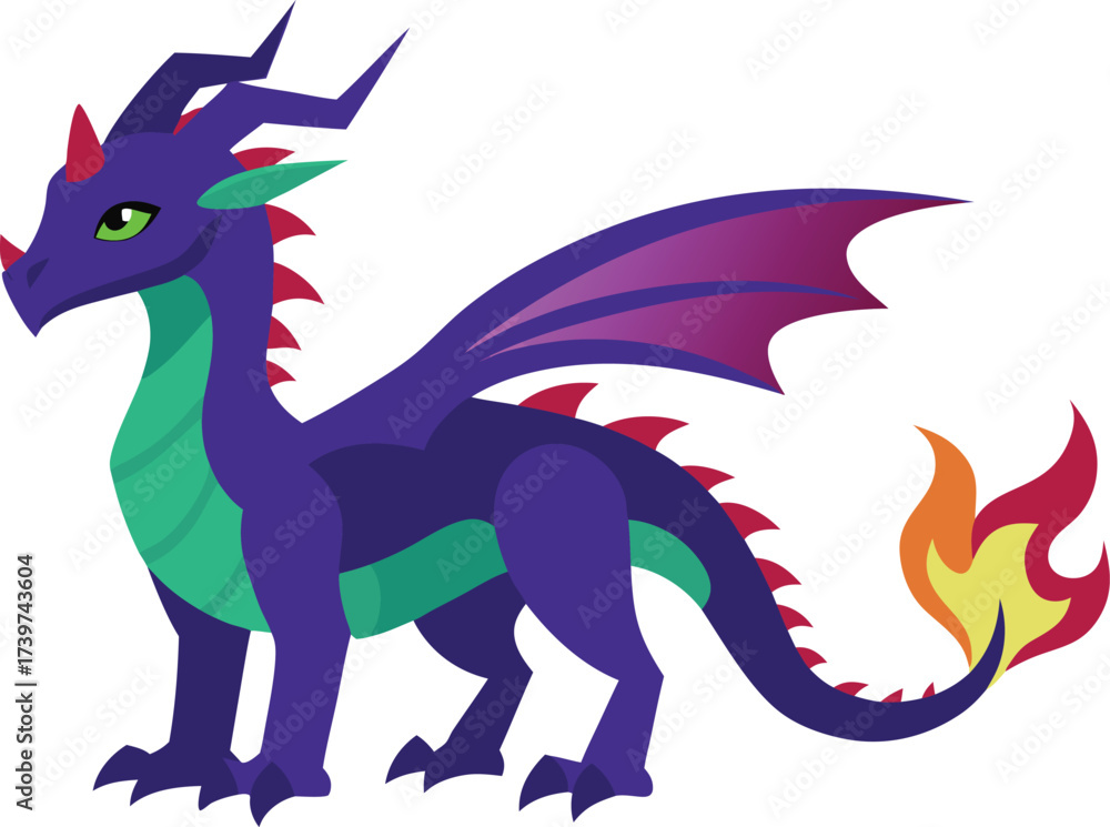 Fototapeta premium Vibrant fantasy dragon creature bundle mythical vector illustration eps scalable art