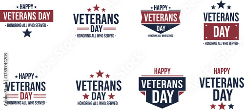 Happy veterans day honoring all who served vector graphics
