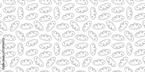 Bread seamless pattern background. doodle bread pattern background. Bakery theme pattern background. Bake shop themes pattern doodle for packaging.