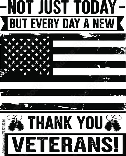 Thank you veterans american flag patriotic vector design art