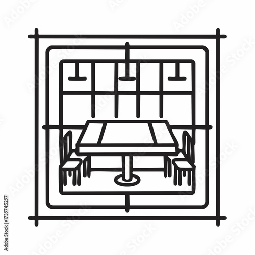 Empty Interior Room Nobody Present, Minimalist Design, Architectural Illustration