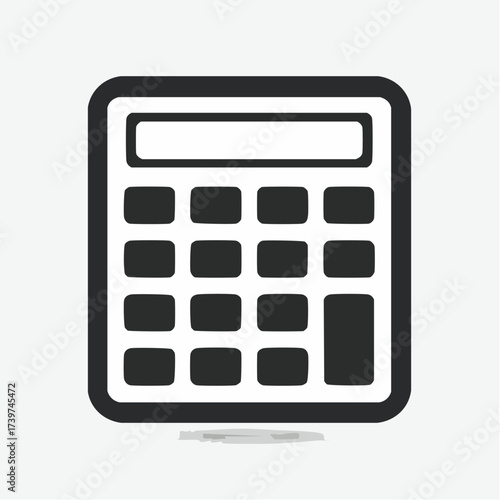 An empty calculator icon, no person present, symbolizing interior thoughts or calculations and decision-making