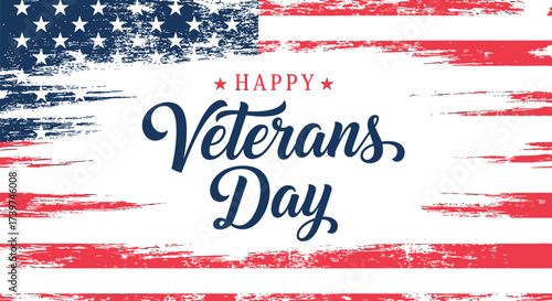 Happy veterans day patriotic american flag celebration image