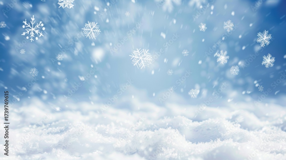 Naklejka premium Holiday Illustration & Vectors: Cold Winter Ice, Silver Star Lights, Night Snow Scenes & Christmas Art