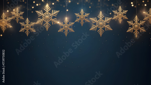 Christmas background with snowflakes and stars in winter holiday design