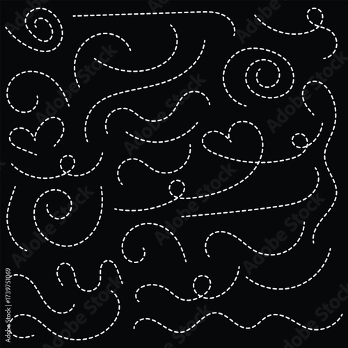 Hand drawn dotted line vector set. Hand drawn squiggly dashed, dotted lines, curved lines vector collection. Path travel dotted line trip dashed trace destination track plan and silhouette, travelling