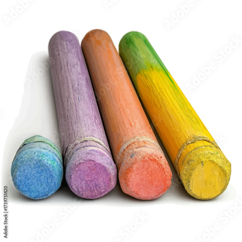 watercolor vector of Chalk, isolated on a white background.