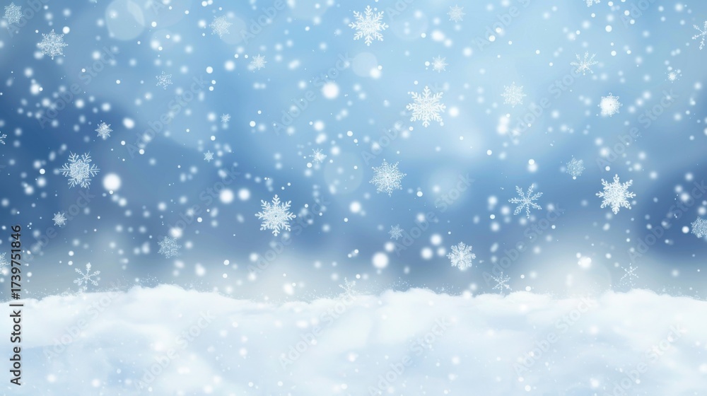 Naklejka premium Holiday Illustration & Vectors: Cold Winter Ice, Silver Star Lights, Night Snow Scenes & Christmas Art