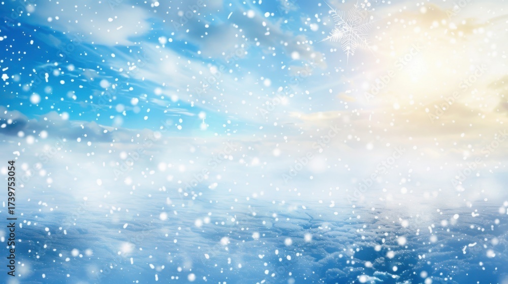 Fototapeta premium Holiday Illustration & Vectors: Cold Winter Ice, Silver Star Lights, Night Snow Scenes & Christmas Art